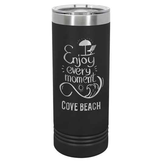 22 oz. Black Skinny Tumbler with Slider Lid